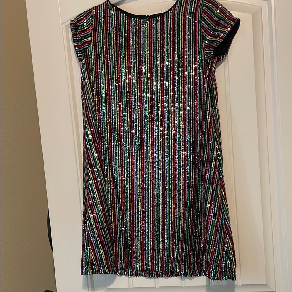 Art Class Kids Sequin Striped Dress